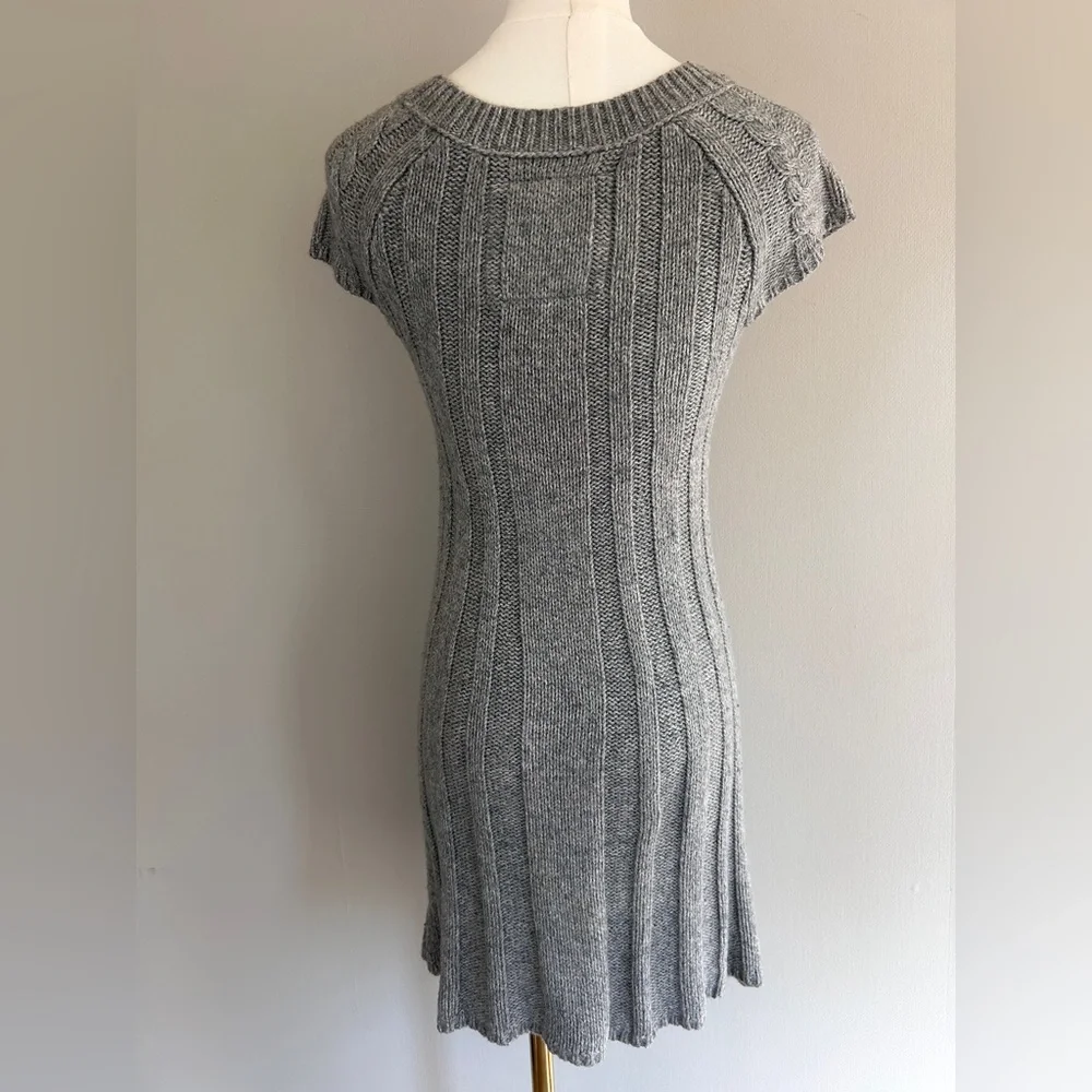 Y2K ABERCROMBIE Cable Knit V-Neck Sweater Dress Preppy Coquette Kid L / Women XS
